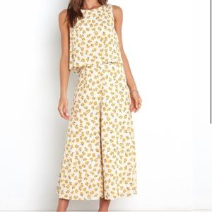 MVN The Label Yellow Floral Jumpsuit